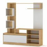 Entertainment unit Aiden sonoma-white 150x38.5x160cm