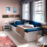 Regan white bed storage space 90x200cm - Слика 2