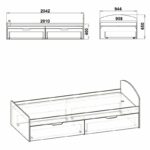 Regan white bed storage space 90x200cm - Слика 3