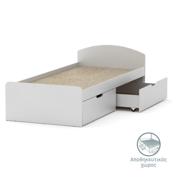 Regan white bed storage space 90x200cm