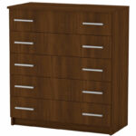 Penelope chest of 5 drawers walnut 80.5x38x89cm