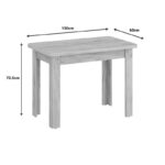Dining table Celeste melamine in oak color 100x60x73.5cm - Слика 5