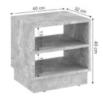 Nightstand Mason melamine in grey marble color 40x32x40cm - Image 4