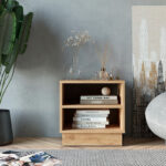 Nightstand Mason melamine in oak color 40x32x40cm - Image 2