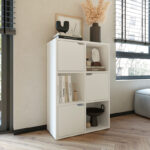 Bookcase Bookel in white color 59.5x27.5x89cm - Image 2
