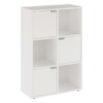 Bookcase Bookel in white color 59.5x27.5x89cm