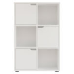 Bookcase Bookel in white color 59.5x27.5x89cm - Image 3