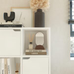 Bookcase Bookel in white color 59.5x27.5x89cm - Image 4