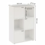 Bookcase Bookel in white color 59.5x27.5x89cm - Image 5