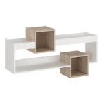 Wall Shelf Shellie in white-oak color 120x28x65cm