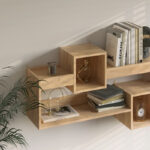 Wall Shelf Shellie in oak color 120x28x65cm - Image 4