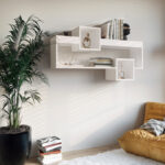 Wall Shelf Shellie in white color 120x28x65cm - Image 2