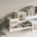Wall Shelf Shellie in white color 120x28x65cm - Image 4
