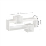 Wall Shelf Shellie in white color 120x28x65cm - Image 5