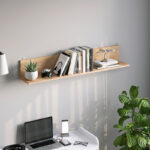 Wall shelf Drowel in oak color 130x21.6x20cm - Image 2