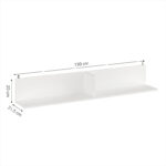 Wall shelf Drowel in white color 130x21.6x20cm - Image 4
