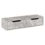 Hanging console-dressing table Alberto in grey marble color 100x32.5x22cm