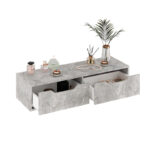 Hanging console-dressing table Alberto in grey marble color 100x32.5x22cm - Image 4