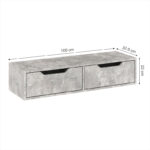 Hanging console-dressing table Alberto in grey marble color 100x32.5x22cm - Image 5