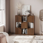 Bookcase Bookel in walnut color 88.5x27.5x89.3cm - Image 2