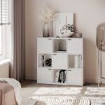 Bookcase Bookel in white color 88.5x27.5x89.3cm - Image 2