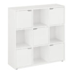 Bookcase Bookel in white color 88.5x27.5x89.3cm