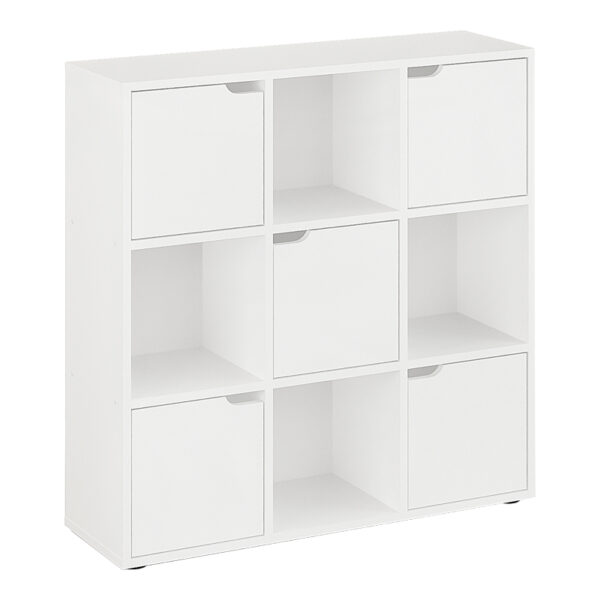 Bookcase Bookel in white color 88.5x27.5x89.3cm