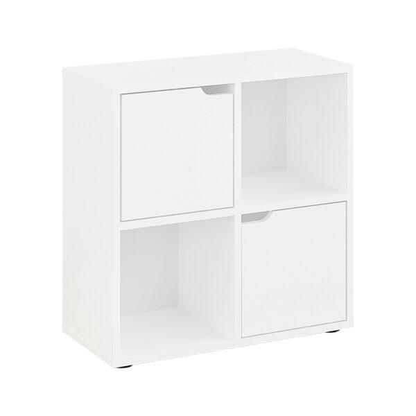 Bookcase Bookel in white color 59.6x27.5x60.4cm