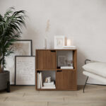 Bookcase Bookel in walnut color 59.6x27.5x60.4cm - Image 2