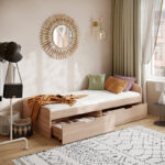 Regan bed with drawers in oak shade 90x200cm - Image 2