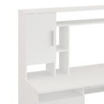 Keldra desk with drawers and cabinets in white color 140x59.8x142.2cm - Image 4