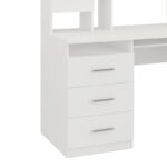 Keldra desk with drawers and cabinets in white color 140x59.8x142.2cm - Image 5