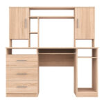 Keldra desk with drawers and cabinets in sonoma color 140x59.8x142.2cm - Image 3