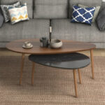 Coffee table Monty walnut-black marble 116x46x46cm - Image 2