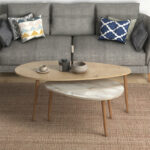 Coffee table Monty oak-beige marble 116x46x46cm - Слика 2
