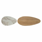 Coffee table Monty oak-beige marble 116x46x46cm - Слика 4
