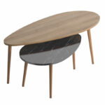 Масичка за кафе Монти даб-црн мермер 116x46x46 см