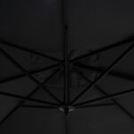 Professional hanging umbrella 360 degree rotation Raffaella aluminum 3x3m anthracite - Слика 6
