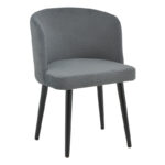 Chair Sirbet anthracite teddy fabric-black metal 55x45x80cm