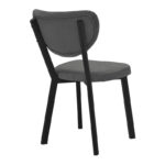 Chair Joley dark grey velvet-black metal 45x39x86.5cm - Слика 2