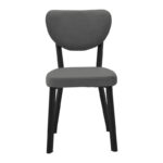 Chair Joley dark grey velvet-black metal 45x39x86.5cm - Слика 4