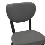 Chair Joley dark grey velvet-black metal 45x39x86.5cm - Слика 6