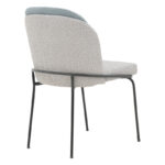 Chair Dore grey and light blue teddy fabric-black metal 50x47.5x82cm - Слика 2