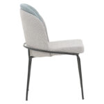 Chair Dore grey and light blue teddy fabric-black metal 50x47.5x82cm - Слика 3