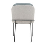 Chair Dore grey and light blue teddy fabric-black metal 50x47.5x82cm - Слика 5