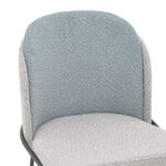Chair Dore grey and light blue teddy fabric-black metal 50x47.5x82cm - Слика 6