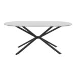 Table Lerdion grey mdf-black metal 180x90x75cm - Слика 2