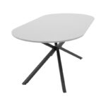 Table Lerdion grey mdf-black metal 180x90x75cm - Слика 4