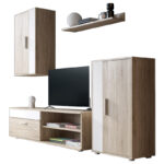 TV unit Zafira sonoma-white 190x35x190cm