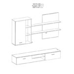 TV unit Salome LED wenge 200x41x190cm - Image 3
